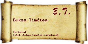 Buksa Timótea névjegykártya